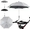 Maalr Ombrelle Poussette Universelle, par Soleil pour Poussette et Landau Anti UV 50+, Diamètre 85 cm, Ombrelle Universelle avec Pince Réglable et Arme Flexible pour Poussette Landau et Buggy(Gris)