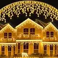 400 LED 10M Luci Natale Esterno Cascata,Tenda luminosa natale IP44 Impermeabile con 8 Modalit & Temporizzato Luci Natalizie da Esterno/Interno Ideale per Mantello, Balcone,Giardino e Matrimonio