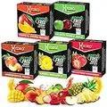 Hydro Herbal Hookah Shisha - [50g X 5 PACK] [250g]: Apple, Strawberry, Mango, Peach & Pineapple - [Premium Flavor - Tobacco Free, Nicotine Free] Exotic Fruit A