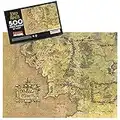 The Lord of The Rings Middle Earth Map 500 Piece Jigsaw Puzzle for Adults, 16" L X 21.5" W