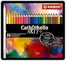 Pastellkreidestift - STABILO CarbOthello - ARTY+ - 24er Metalletui - mit 24 verschiedenen Farben