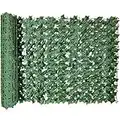 Balcony Privacy Screen Leaves Fake Ivy Fence,Artificial Hedge Fence Roll, Artificial Ivy Fence Screening Hedges,Green Wall Decor Faux Ivy Vine Leaf for Patio Deck Outdoor Garden (1x3M)