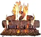 Peterson Real Fyre 18-inch Live Oak Log Set with Vented Burner and Gas Connection Kit. Match Lit (Natural Gas Only)