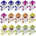 Haconba 15 Pieces 26 Inch Shark Helium Balloons Shark Family Balloons Shark Decoration Balloons for Sea World Shark Themed Birthday Decorations Baby Shower Party Supplies