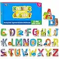 26 Alfabeto Magnetico, Lettere Maiuscole con Adorabile Zoo Animale Alfabeto ABC Magneti da Frigo Giochi di Apprendimento Ortografico Educativo Giocattoli Set per Bambini, Bambini 3 4 5 Anni