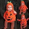 JIFRE Cute Baby Halloween Pumpkin Costume, Toddler Halloween Costumes, Infant Halloween Costumes for Boys Girls (0-6months)