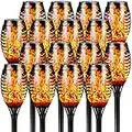 Otdair Solar Outdoor Lights, 16 Packs 12LED Solar Tiki Torches with Flickering Flame, IP65 Waterproof Solar Torch Light Auto On/Off for Garden, Yard