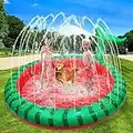 Apfity Splash Pad for Kids and Dogs, 68" Sprinkle Play Mat Summer Water Toys Inflatable Swimming Pool for Toddlers Baby Kiddie and Pets Dog Outside Sprinkler Pool for Age 2 3 4 5 6 7 8 9 10