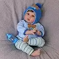 Aori Reborn Baby Dolls Boy 22 Inch Realistic Lifelike Newborn Baby Doll with Plush Teddy and Doll Accessories for Children 3+