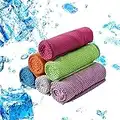 Luoistu Lot De 6 Serviettes RafraîChissantes (30 X 120 Cm), Serviette Anti-Transpiration Froide Tout-en-Un, Serviette De Sport en Microfibre pour Hommes Et Femmes, Gymnase, Sports, Natation, Camping