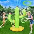 Boogem Sprinkler for Kids, Inflatable Cactus Water Toys for Boys Girls, Summer Outdoor Game with 4 Rings, Backyard Water Sprinkler Spray Toy Fun Gifts for Children Ages 3 4 5 6 Years and Up