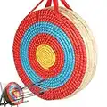 aleawol 6 Layers Solid Straw Archery Target, Traditional Hand-Made Round Straw Arrow Target 60 Pounds Hold for Shooting Bow Darts Outdoor Shooting Practice 19.7x4.7 inch