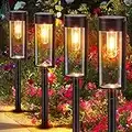 LETMY Solar Pathway Lights Outdoor, New Upgraded 6 Pack Solar Outdoor Lights, IP65 Waterproof Auto On/Off Solar Garden Lights Solar Powered Landscape Path Lights for Yard Lawn Patio Walkway Driveway