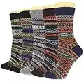 YZKKE 5Pairs Men Wool Socks Thick Thermal Hiking Winter Warm Boot Heavy Soft Cozy Socks for Cold Weather (Mul-3)