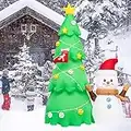 Oyydecor 6FT Christmas Inflatables Tree Outdoor Decorations, Blow up Christmas Tree & Snowman Yard Decor Built-in LED Lights for Xmas Holiday Party Indoor Garden Patio Lawn