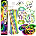 The Glowhouse UK Premium Glow Sticks for Kids Adults Bulk 205 Pcs Party Pack inc Glow Glasses kit and Connectors for Bracelets and Necklaces. Mixed Bright Long Lasting Glowsticks UK