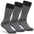 Alvada Warm Thermal Wool Socks for Winter Moisture Wicking and Breathable Cozy Boot Socks Charcoal ML