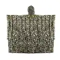 Outdoor Adults 3D Leaves Camouflage Poncho Camo Cape Cloak Stealth Ghillie Suit Military CS Woodland Hunting Clothing Free Size