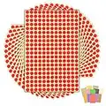 3,900 x RED Sticky Dots - 8mm - Round Colour Coding Dot Stickers - 15 Sheets