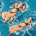 2 Pack Inflatable Pool Floats Hammock, 4-in-1 Water Hammock, Multi-Purpose Inflatable Pool Float Lounger Floating Chair Bed Raft Recliner with Air Pump for Adults Kids Beach Party Hot Tub