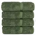 Chakir Turkish Linens 100% Cotton Premium Turkish Towels for Bathroom | 27'' x 54'' (4-Piece Bath Towels - Moss)