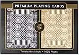 Black & Gold Premium Plastic Playing Cards, Set of 2, Poker Size Deck (Standard Index)