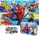 NEILDEN Disney Marvel Spiderman Puzzles for Kids Ages 4-8,Super Hero Puzzles,60 Pieces Learning Educational Puzzles for Children Girls and Boys,Packed in Tin Box
