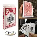 Bicycle Playing Cards Large Big Box Over-Sized Jumbo Size 7 Inches | 1 Giant Red Deck | Great for Magic Tricks