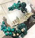 Boognt Double Stuffed Emerald Green and Dark Teal Balloon Garland Arch Kit for Birthday Baby Shower Bridal Shower Wedding Graduation Party Backdrop Decoration (Metallic Emerald Green and Dark Teal)