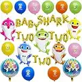 Empire Party Supply Baby Shark Two Two Birthday Decorations For Kids, Ocean Theme Party Include Baby Shark Family & Two Two Foil Balloons For Baby Shower 1st 2nd 3rd Birthday Party