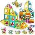 Magnetic Building Blocks Magnetic Tiles for Kids, Educational Construction Toys, Early Education Childhood Gifts, 64 Pcs Magnetic Toys for 3 4 5 6 7 8 Year Old Girls and Boys