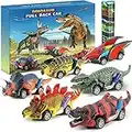 Jojoin Dinosauri Macchinine Giocattolo per Bambini - 6 Pezzi Dinosauro Giocattolo Tirare Indietro Auto con tappetino attività - Regalo per Bambini 2 3 4 5 6 anni Ragazzo e Ragazza