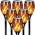 Otdair 96 LED Solar Lights Outdoor Upgraded 6 Pack, 43" Tall & Super Larger Size, Waterproof Solar Torch Light with Flickering Flame, 2200mAh Solar Tiki Torches Decoration Lights, for Path Yard Garden