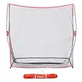 GoSports Golf Practice Hitting Net | Huge 7’ x 7’ Personal Driving Range for Indoor or Outdoor Swing Practice | Designed by Golfers for Golfers, Red