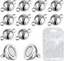 MOAMUN 20 Packs Jewelry Magnetic Clasp Converter for Necklace Bracelet Jewelry Making, Magnetic Findings (Silver 6mm)