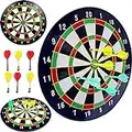 Gadgetzone Magnetic Beginner's Dart Board Dartboard, Complete Set With 6 Darts Fun Christmas Party Game Toy Play set Adults Or Kids Children's Target Game. Ideal (White)