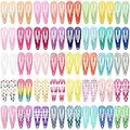 Toddler Hair Clips, Funtopia 80 Pcs (1.2 Inch, 3cm) Cute Mini Snap Hair Clips for Baby Girls Kids, Colorful Small Snap Barrettes Metal Hair Clips for Fine Hair