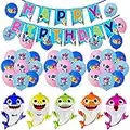 Deco Anniversaire Bébé Requin Anniversaire Décorations Bébé Requin Ballons Anniversaire Baby Shark Bannière Anniversaire Baby Shark D'anniversaire Déco Bébé Requin Feuille Ballons