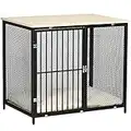 PawHut Dog Crate Furniture Side End Table Indoor Dog Kennel w/Soft Washable Cushion, Wire Mesh, for Small and Medium Dogs