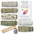 Sage Variety Pack - White Sage, Blue Sage, Yerba Santa, Cedar, Juniper & Palo Santo Smudge Sticks + Amethyst | Smudging Kit (Variety Sages)