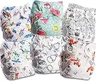 Littles and Bloomz Baby Reusable Pocket Nappy Cloth Diaper, Standard Popper, 6 Nappies, FLP2-0606