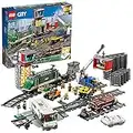 LEGO 60198 City Güterzug, Set mit batteriebetriebenem Motor, Eisenbahn, Bluetooth-Fernbedienung, 3 Wagen, Gleise und Zubehör