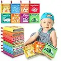 Baby Books Toys, Tencoz Soft Crinkle Cloth Books Early Education Learning Toys Gifts for Infants, Toddlers 0 to 6 Months Touch Feel Activity with Rustling Sound for Boys Girls -Pack of 8
