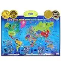 BEST LEARNING i-Poster My World Interactive Map - Educational Talking Toy for Children of Ages 5 to 12 Years Old - Perfect Geography Learning Game as a Gift for Kids Ages 8-12