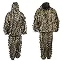 GHILLIE SUIT 3D CAMO LEAF WOODLAND SHOOTING/PHOTOGRAPHY CAMOUFLAGE JACKET AND TROUSERS - BIRD WATCHING LEAVES COVER