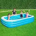 Bestway Family Pool Deluxe, rectangular pool for children, easy to assemble, blue, 305x183x56 cm