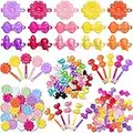 Self Hinge Cute Hair Barrettes/Clip Pins, Plastic, 80s 90s Cartoon Design, Colorful for Girls (Classic Style) - 72 Pieces