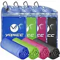 YQXCC 4 Pack Cooling Towel (47"x12") Ice Towel for Neck, Microfiber Cool Towel, Soft Breathable Chilly Towel for Yoga, Sports, Golf, Gym, Camping, Running, Fitness, Workout & More Activities.