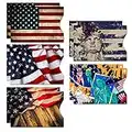 RFID Blocking Sleeves (10 RFID Blocking Sleeves, 5 Unique Designs) Identity Theft Protection Travel Case Set (American Element) (Side Load)