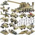 MISTBUY Army Building Blocks Toys Set, Create a WW2 German Dora Heavy Cannon Model or 16 Small Military Vehicles, with 544 Blocks and 20 Toys Soldiers, Military Toys for Boys Kids Age 6 7 8 Years Old